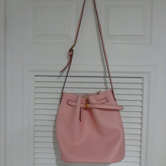 Elizabeth Arden Pink Bucket Tote Bag Turnlock Drawstring Crossbody Size 12 x 11" - Picture 3 of 8